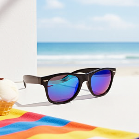 Blå & Grønn solbriller - Wayfarer