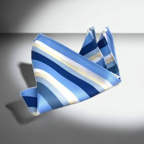 Blå lommetørkle - Stripet