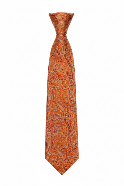 Oransj paisley slips – moderne mønster med høststil