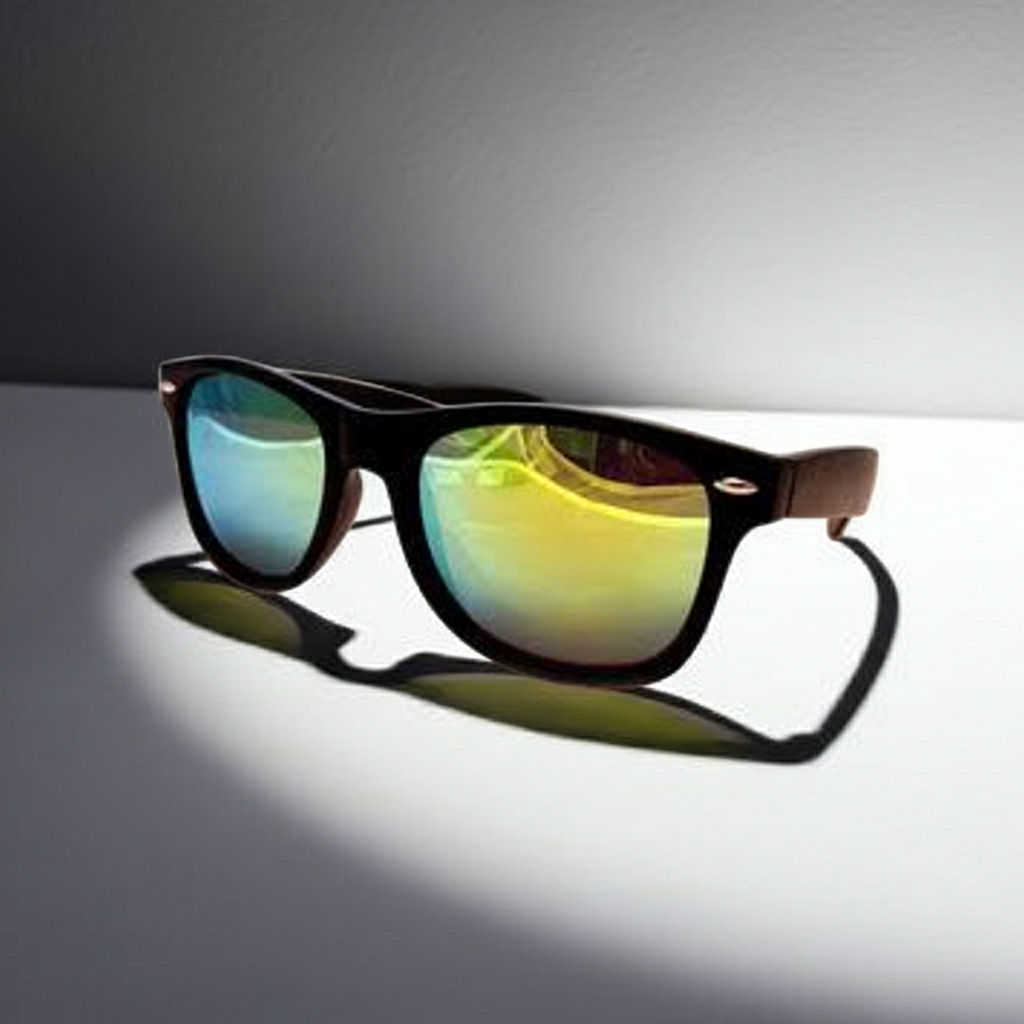 Solbriller med grønt glass - Wayfarer