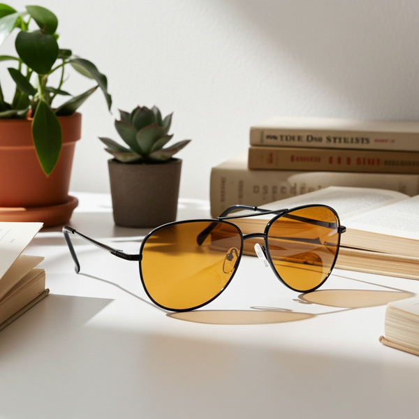 ZT Aviator - Pilotbriller med oransj glass