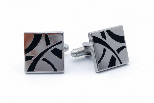 Black Strips mansjettknapper – klassisk stripet design med monokrom eleganse