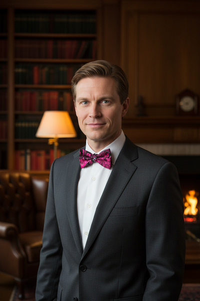 Lilla sløyfe – mann i dress