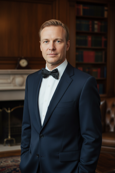 Sort sløyfe – mann i dress