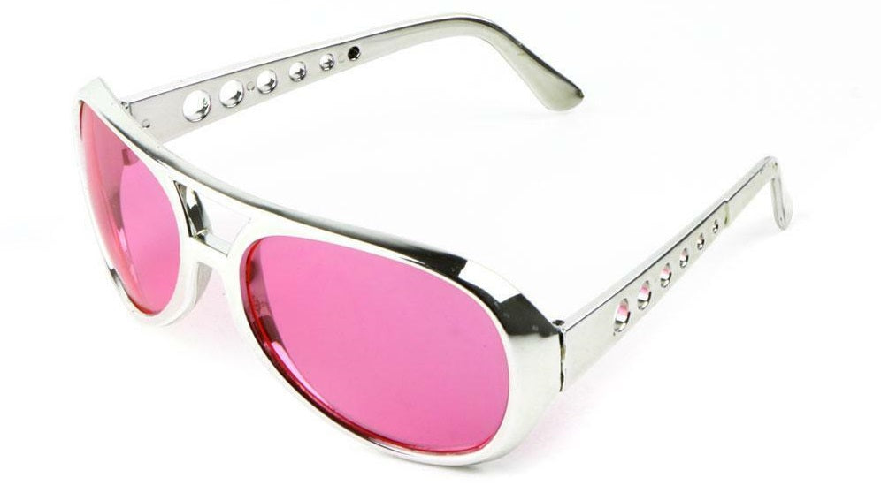 Elvisbriller med rosa glass