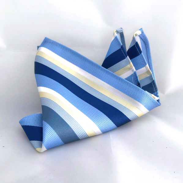 Blå stripet lommetørkle